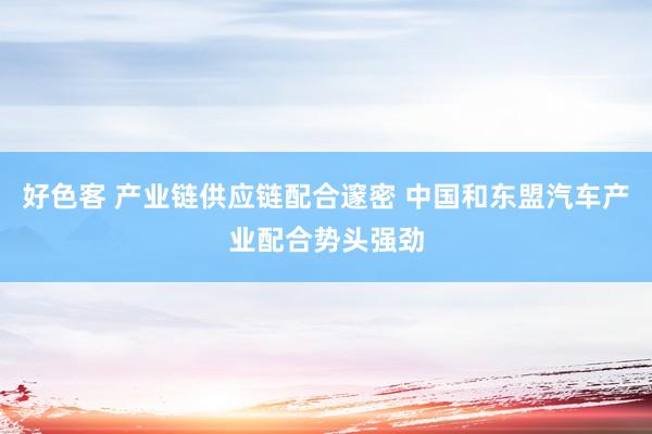 好色客 产业链供应链配合邃密 中国和东盟汽车产业配合势头强劲