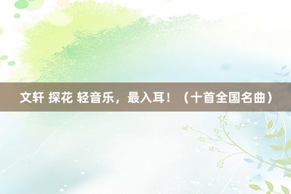 文轩 探花 轻音乐，最入耳！（十首全国名曲）
