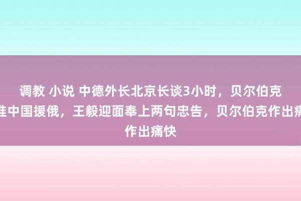 调教 小说 中德外长北京长谈3小时，贝尔伯克不准中国援俄，王毅迎面奉上两句忠告，贝尔伯克作出痛快