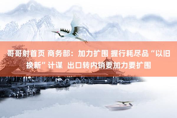 哥哥射首页 商务部：加力扩围 握行耗尽品“以旧换新”计谋  出口转内销要加力要扩围