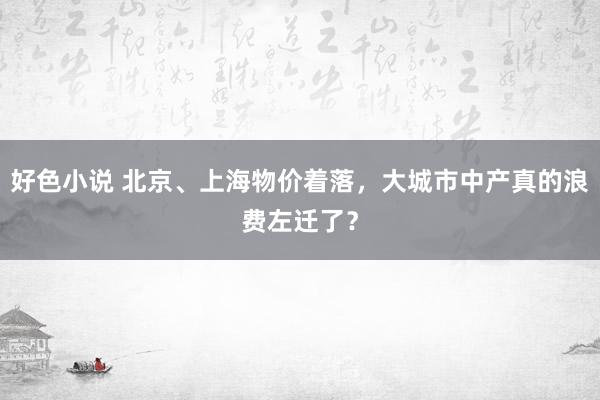 好色小说 北京、上海物价着落，大城市中产真的浪费左迁了？