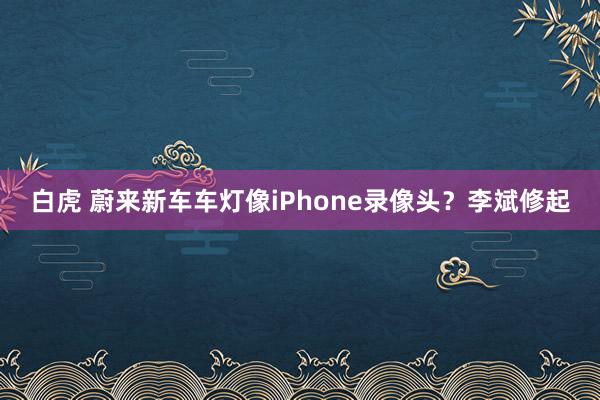 白虎 蔚来新车车灯像iPhone录像头？李斌修起
