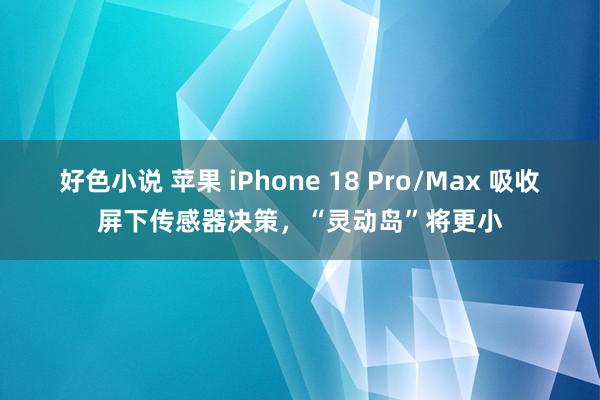 好色小说 苹果 iPhone 18 Pro/Max 吸收屏下传感器决策，“灵动岛”将更小
