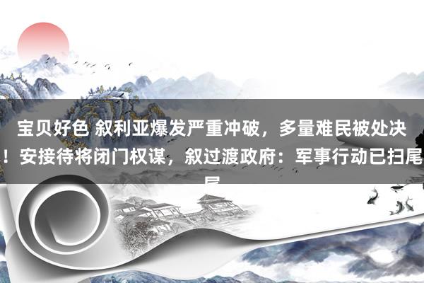 宝贝好色 叙利亚爆发严重冲破，多量难民被处决！安接待将闭门权谋，叙过渡政府：军事行动已扫尾