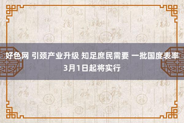 好色网 引颈产业升级 知足庶民需要 一批国度表率3月1日起将实行