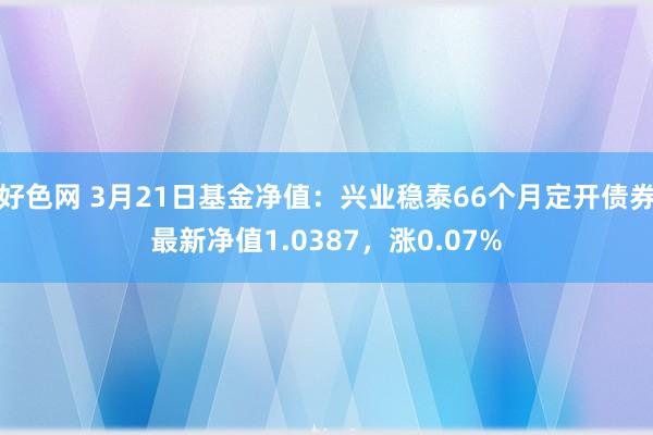 好色网 3月21日基金净值：兴业稳泰66个月定开债券最新净值1.0387，涨0.07%