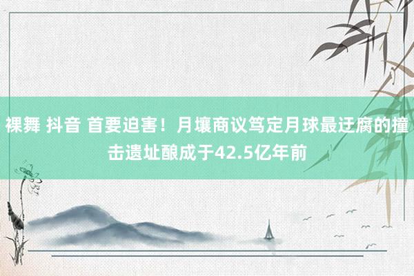 裸舞 抖音 首要迫害！月壤商议笃定月球最迂腐的撞击遗址酿成于42.5亿年前