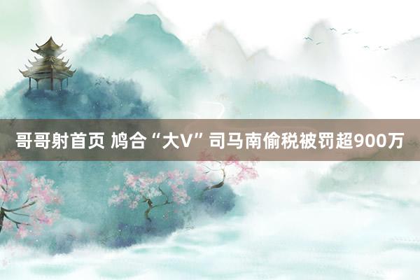 哥哥射首页 鸠合“大V”司马南偷税被罚超900万