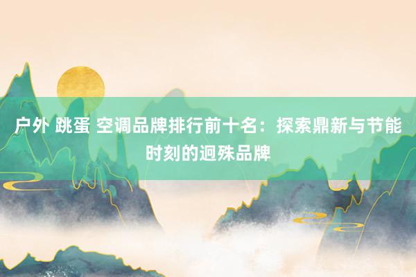户外 跳蛋 空调品牌排行前十名：探索鼎新与节能时刻的迥殊品牌