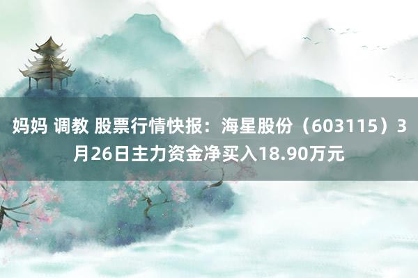 妈妈 调教 股票行情快报：海星股份（603115）3月26日主力资金净买入18.90万元