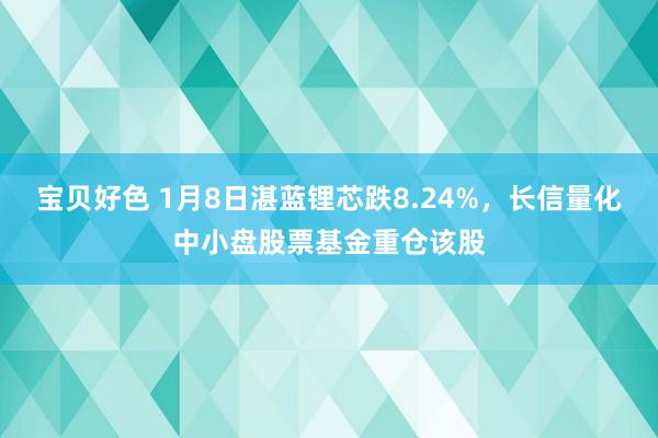 宝贝好色 1月8日湛蓝锂芯跌8.24%，长信量化中小盘股票基金重仓该股