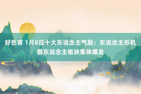 好色客 1月8日十大东说念主气股：东说念主形机器东说念主板块集体爆发