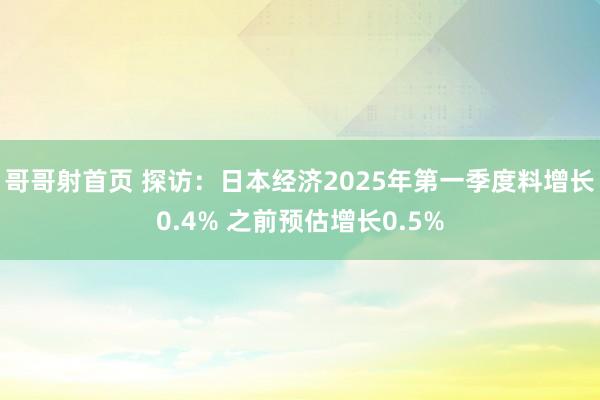 哥哥射首页 探访：日本经济2025年第一季度料增长0.4% 之前预估增长0.5%