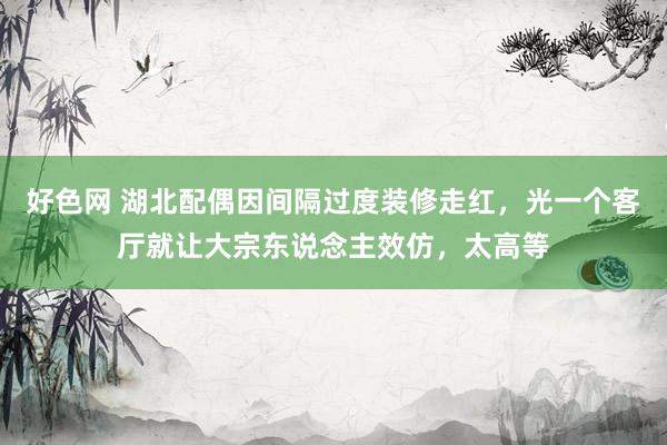 好色网 湖北配偶因间隔过度装修走红，光一个客厅就让大宗东说念主效仿，太高等
