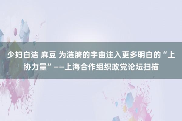 少妇白洁 麻豆 为涟漪的宇宙注入更多明白的“上协力量”——上海合作组织政党论坛扫描